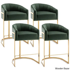Merco Swivel Upholstered 27’’ Counter And Bar Stool With Metal Frame Green / 2 Piece