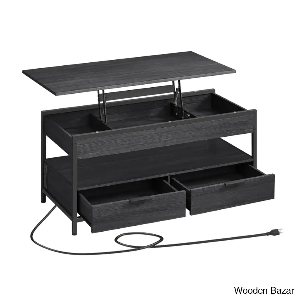 Meu Lift Top Coffee And Center Table With 2 Drawers Outlets