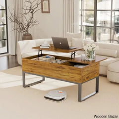 Mickealo Lift Top Coffee And Center Table For Living Room With Hidden Storage Compartment On