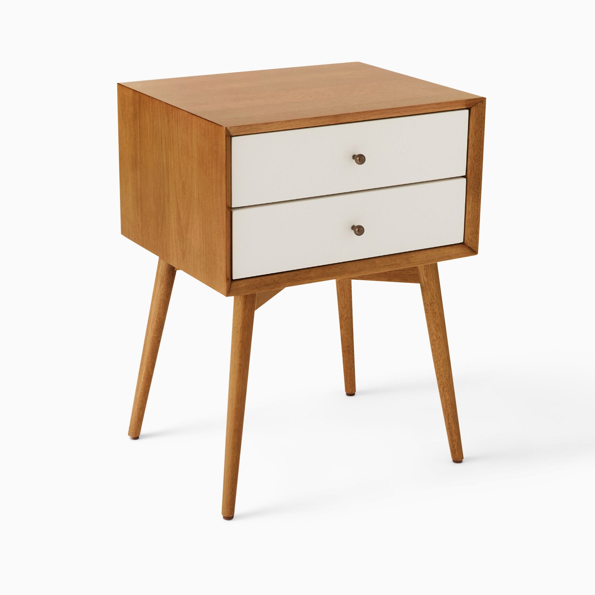 Reclier Mid-Century Closed Nightstand - Wooden Bazar