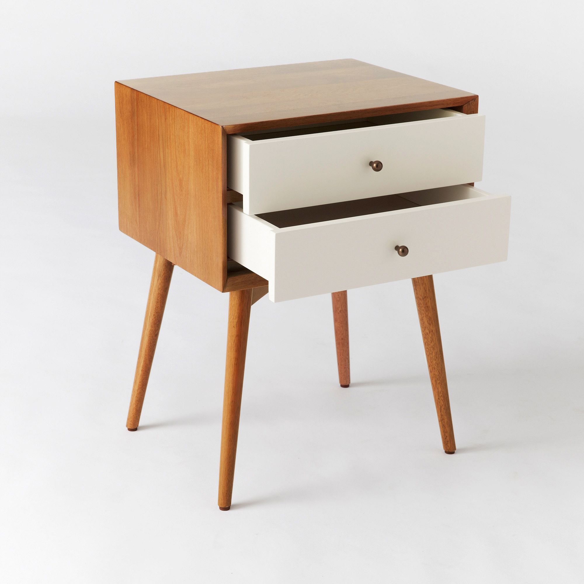 Reclier Mid-Century Closed Nightstand - Wooden Bazar