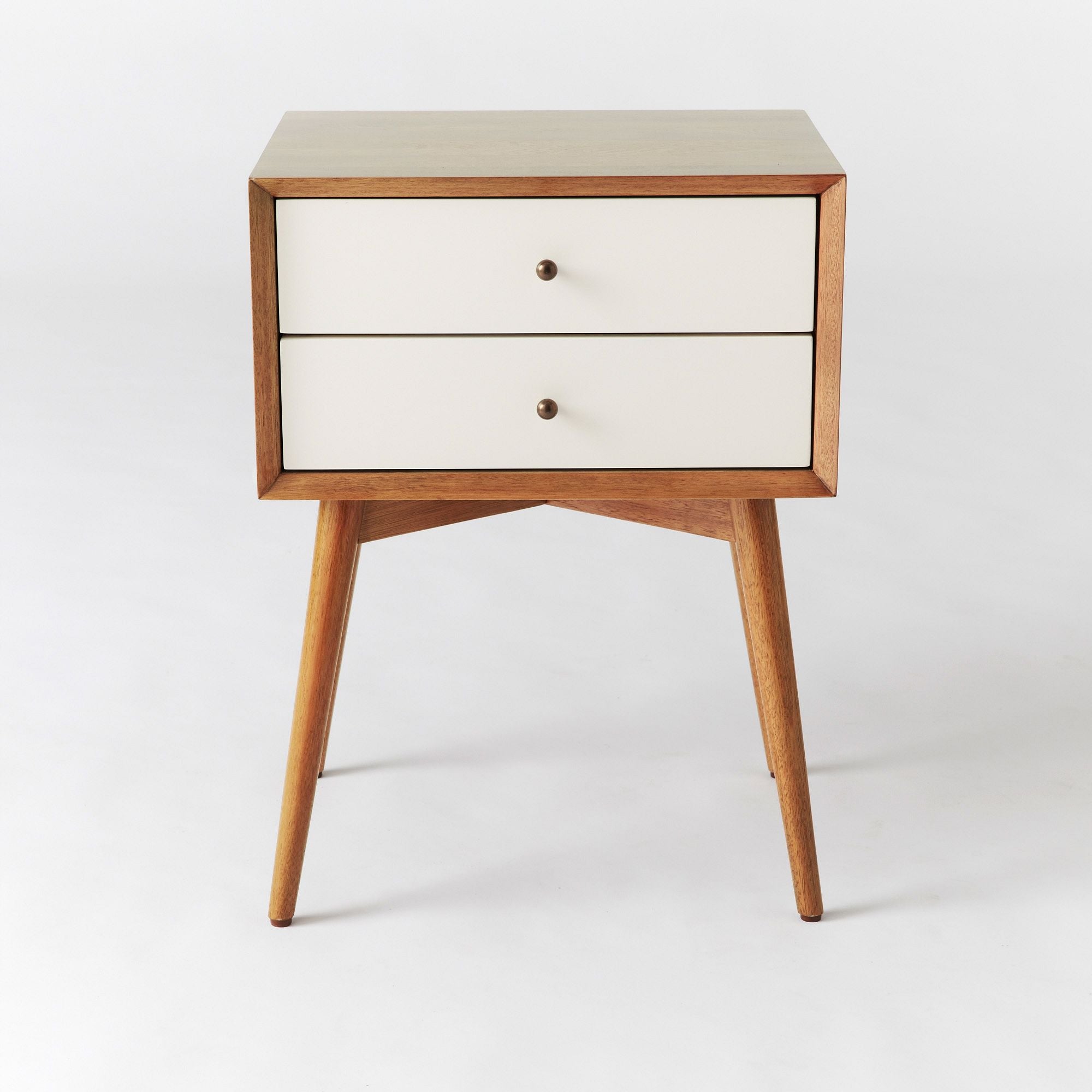 Reclier Mid-Century Closed Nightstand - Wooden Bazar