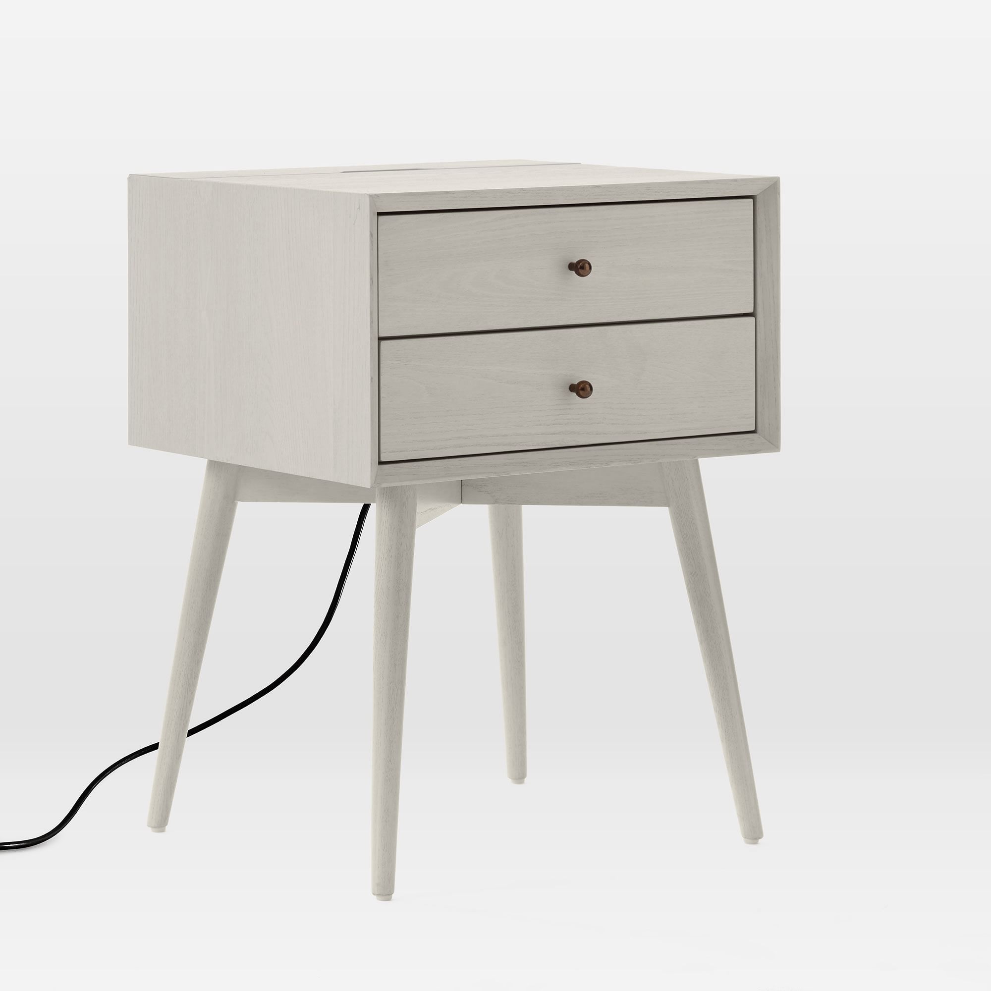 Reclier Mid-Century Closed Nightstand - Wooden Bazar