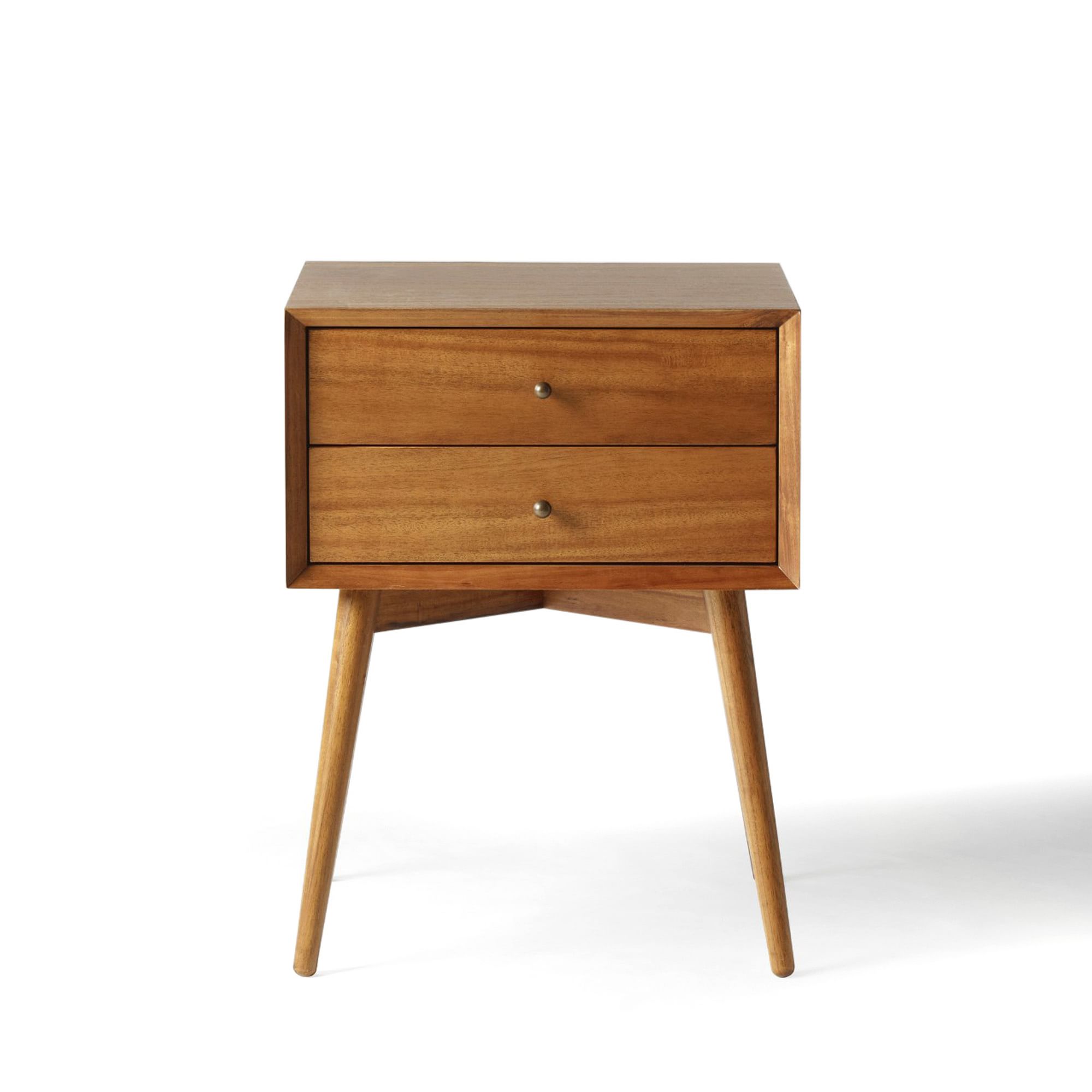 Reclier Mid-Century Closed Nightstand - Wooden Bazar