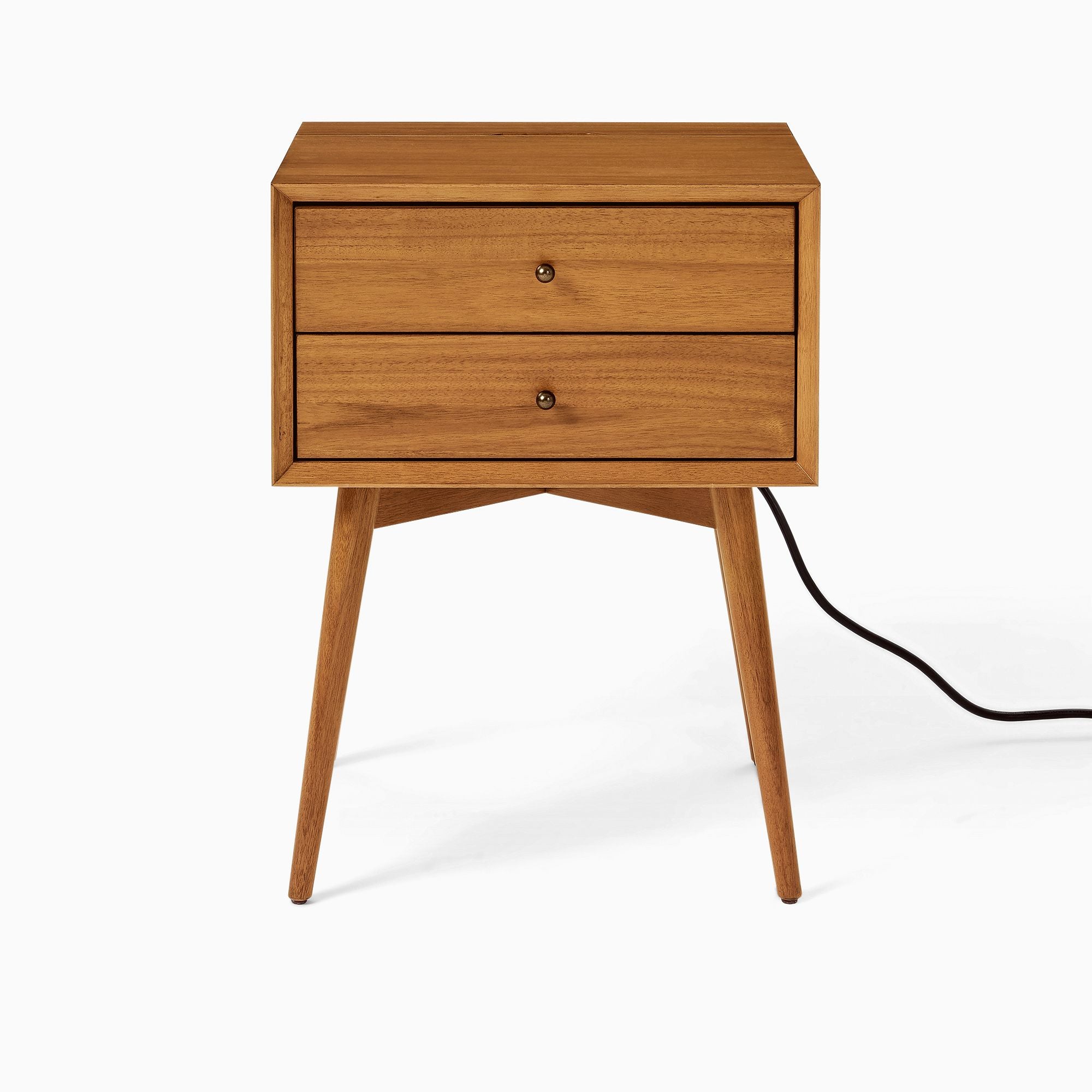 Reclier Mid-Century Closed Nightstand - Wooden Bazar