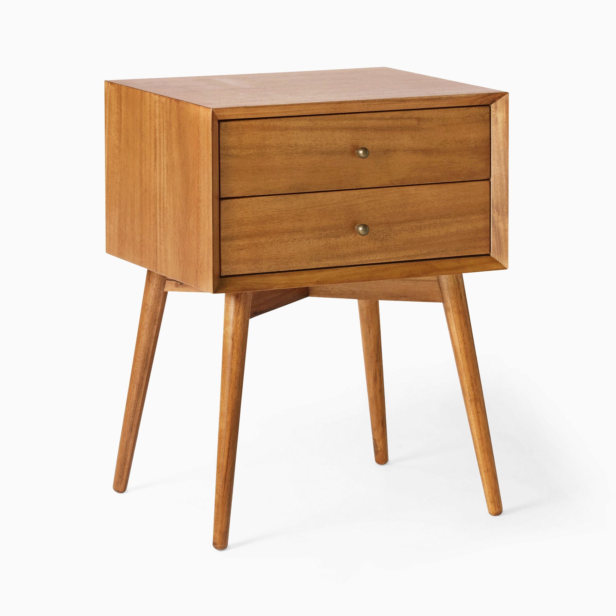 Reclier Mid-Century Closed Nightstand - Wooden Bazar