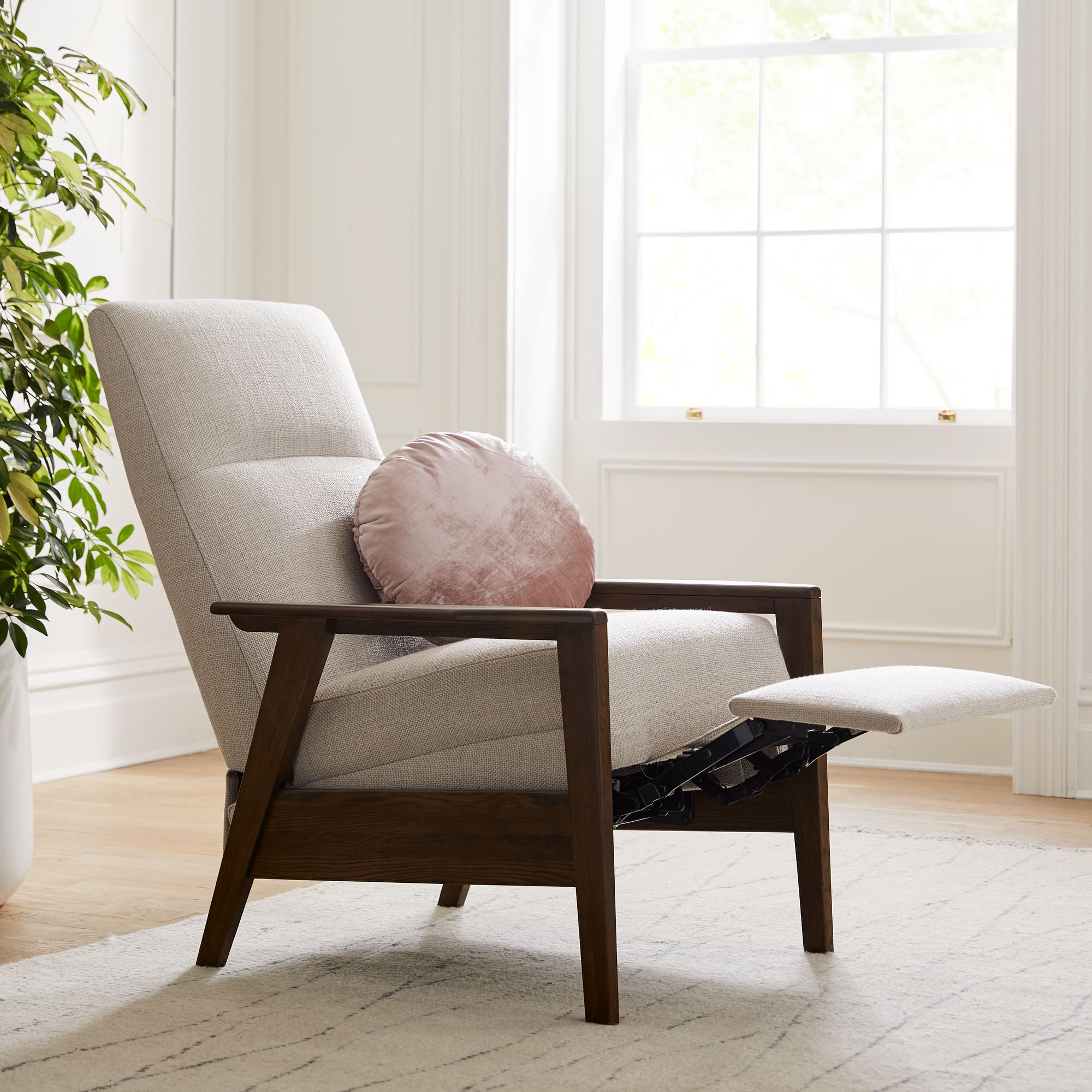 Airenid Mid-Century Show Wood Recliner - Wooden Bazar