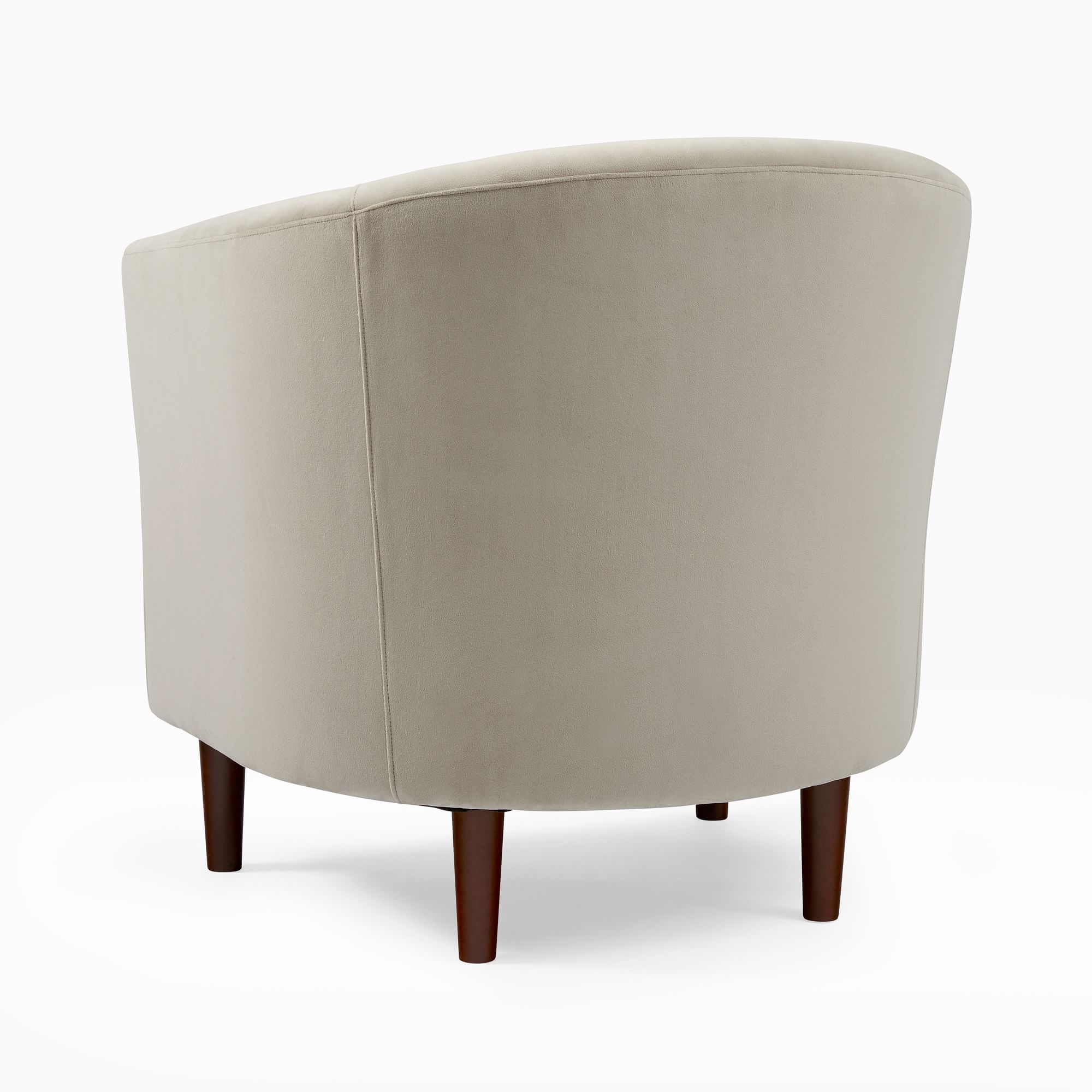 Naizun Barrel Accent Chair in Soft Taupe Upholstery with Tapered Wooden Legs - Wooden bazar