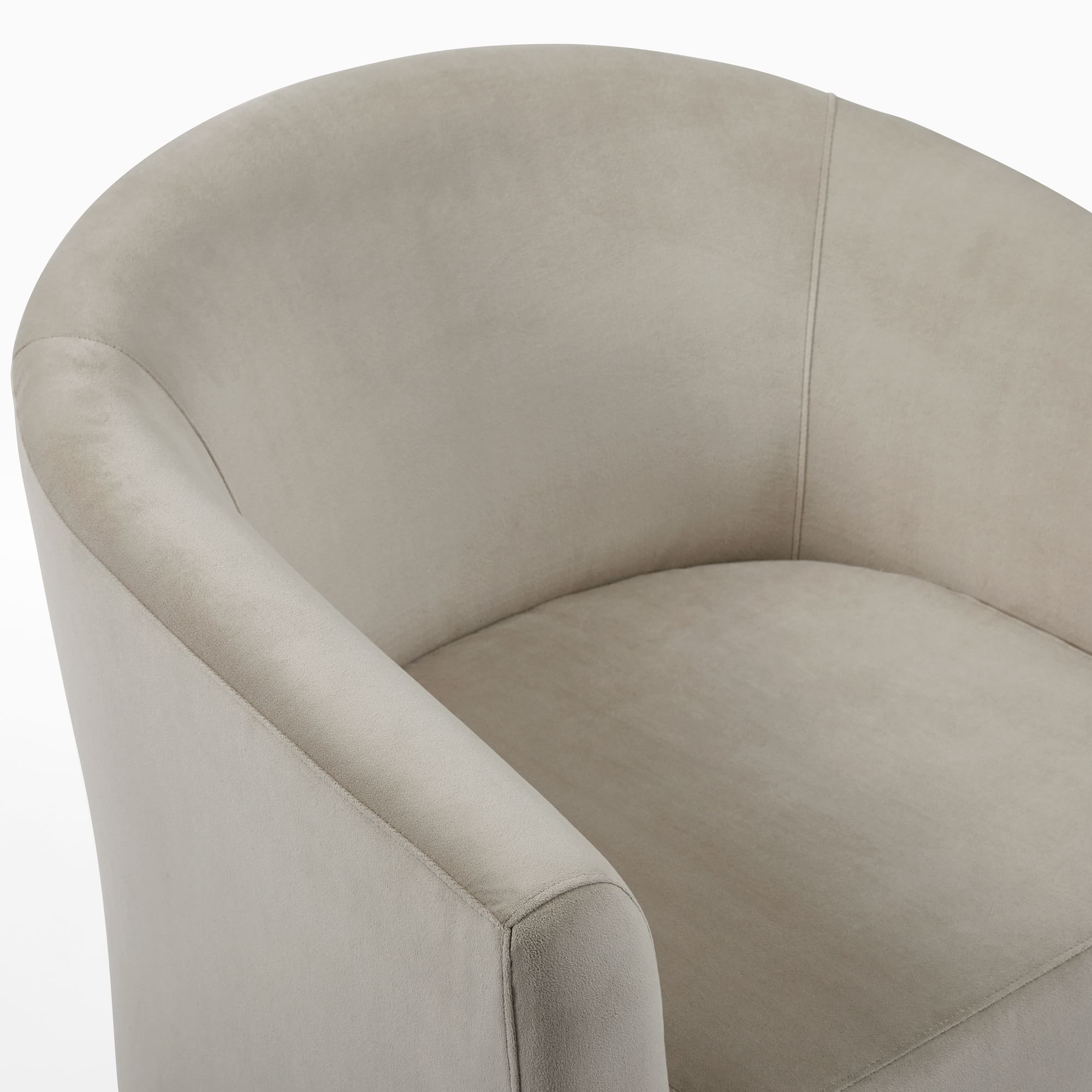 Naizun Barrel Accent Chair in Soft Taupe Upholstery with Tapered Wooden Legs - Wooden bazar