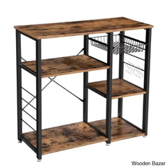 Milburn Wood Kitchen Island Trolley Cart Cabinet Kitchen Island With Storage