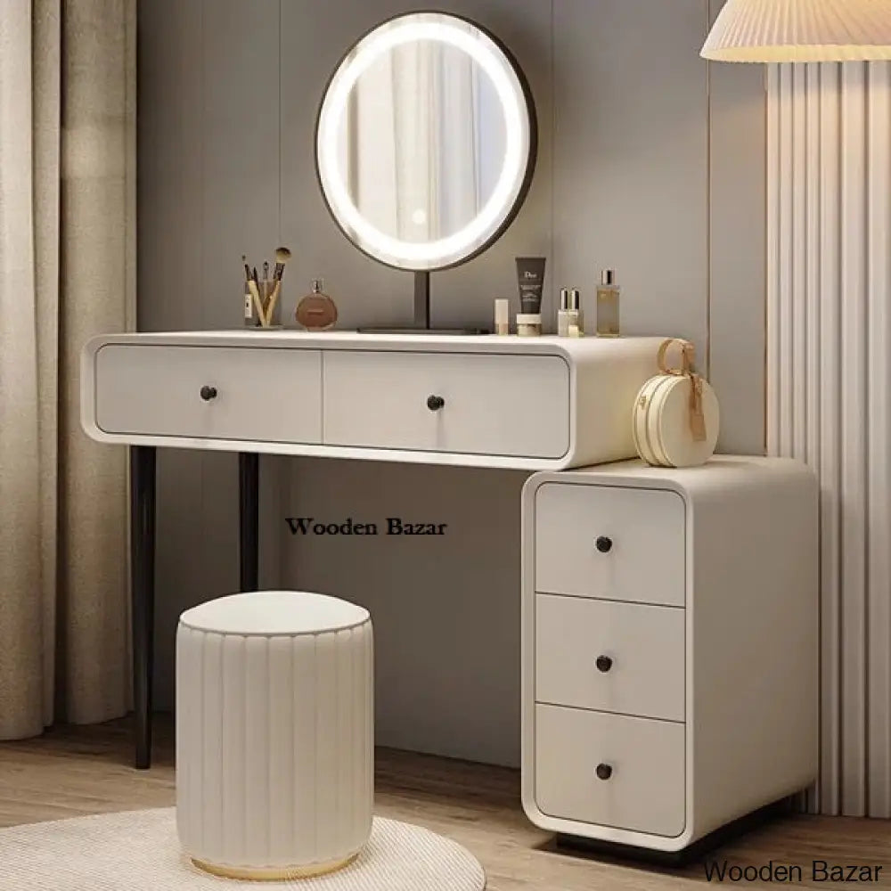 Milena Vanity Dressing Table With Lighted Mirror And Stool