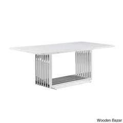 Miler Royal 8 Seater Dining Table Set Marble Top Rectangle