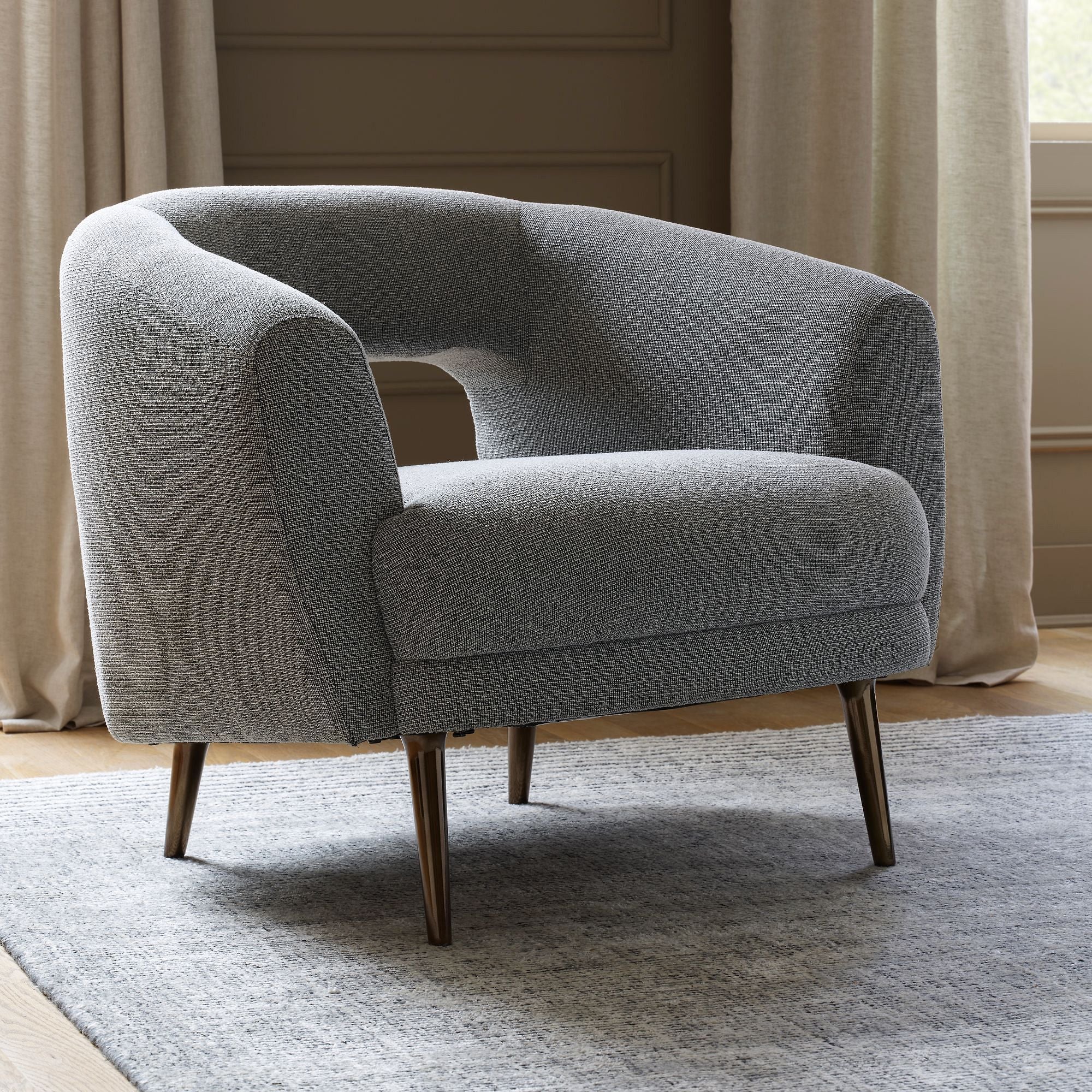 Carryon Modern Barrel Accent Chairs  Set of 2