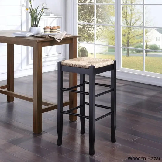 Miltonsburgz Swivel Bar & Counter Stool (Set Of 2)- Wooden Bazar Black / (24.5’’ Seat Height)