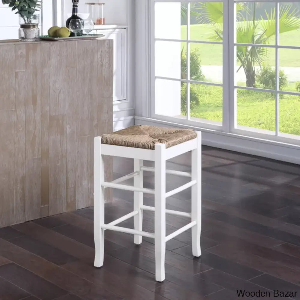 Miltonsburgz Swivel Bar & Counter Stool (Set Of 2)- Wooden Bazar Cream / (24.5’’ Seat Height)