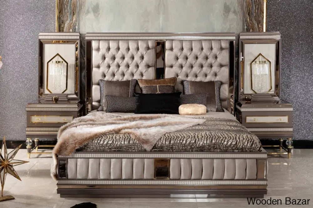 Luxury Bedroom Set with 2 Side Tabels