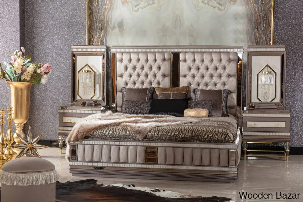 Luxury Bedroom Set with 2 Side Tabels-3