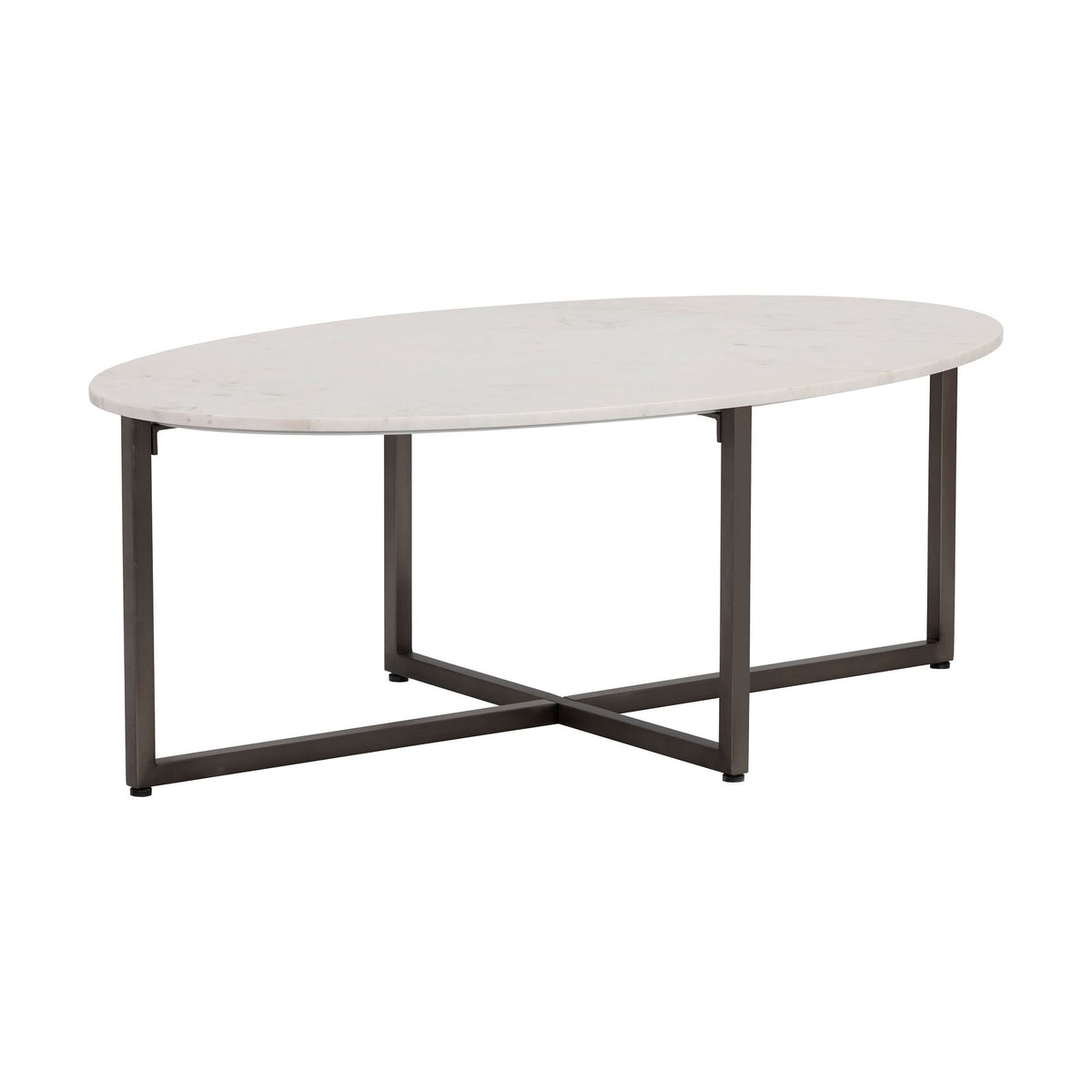 Pivoted  Minimal Marble & Steel Coffee Table - Wooden bazar