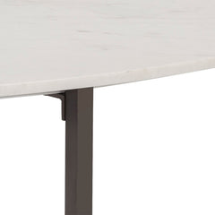 Pivoted  Minimal Marble & Steel Coffee Table - Wooden bazar