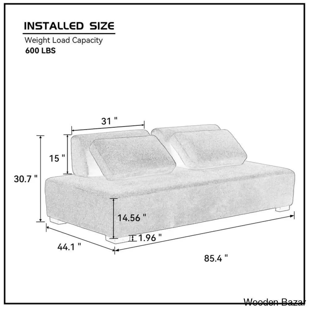 Minimalist Beige Modular Sofa & Daybed - Ideal For Living Room Bedroom And Guest Spaces