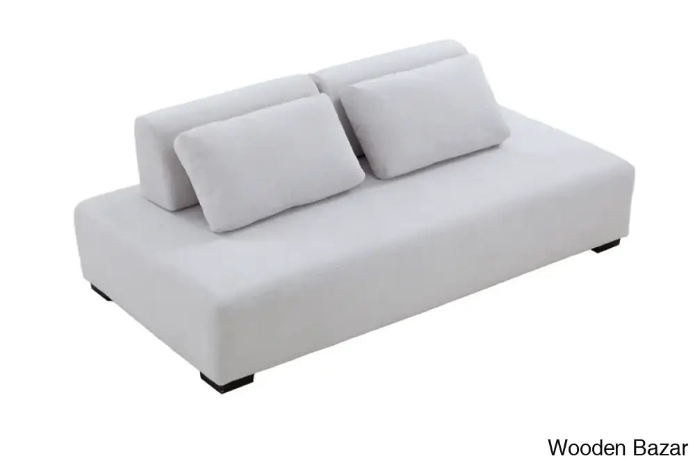 Minimalist Beige Modular Sofa & Daybed - Ideal For Living Room Bedroom And Guest Spaces