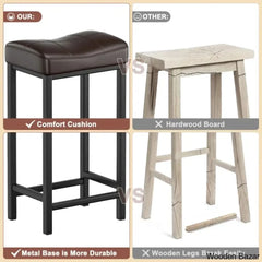 Mirenoe Saddle Swivel Upholstered 24’’ Kitchen Counter Stools Set Of 2