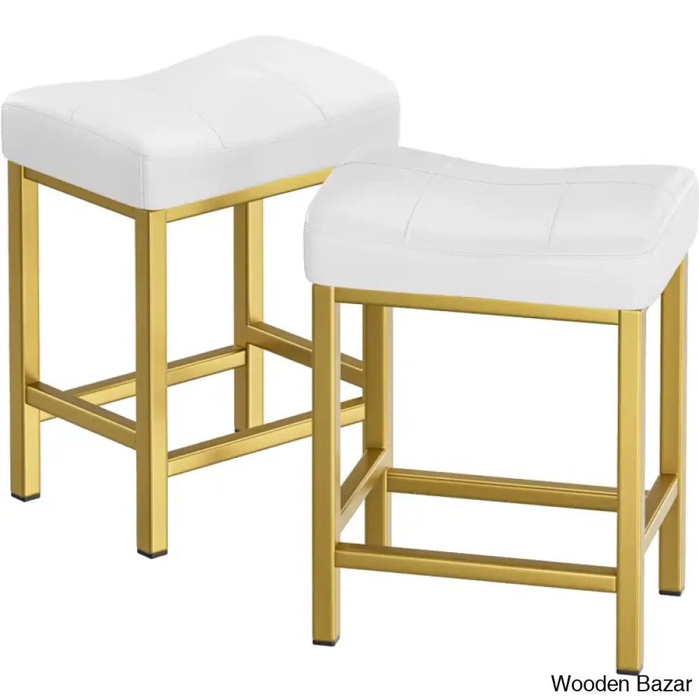 Mirenoe Saddle Swivel Upholstered 24’’ Kitchen Counter Stools Set Of 2