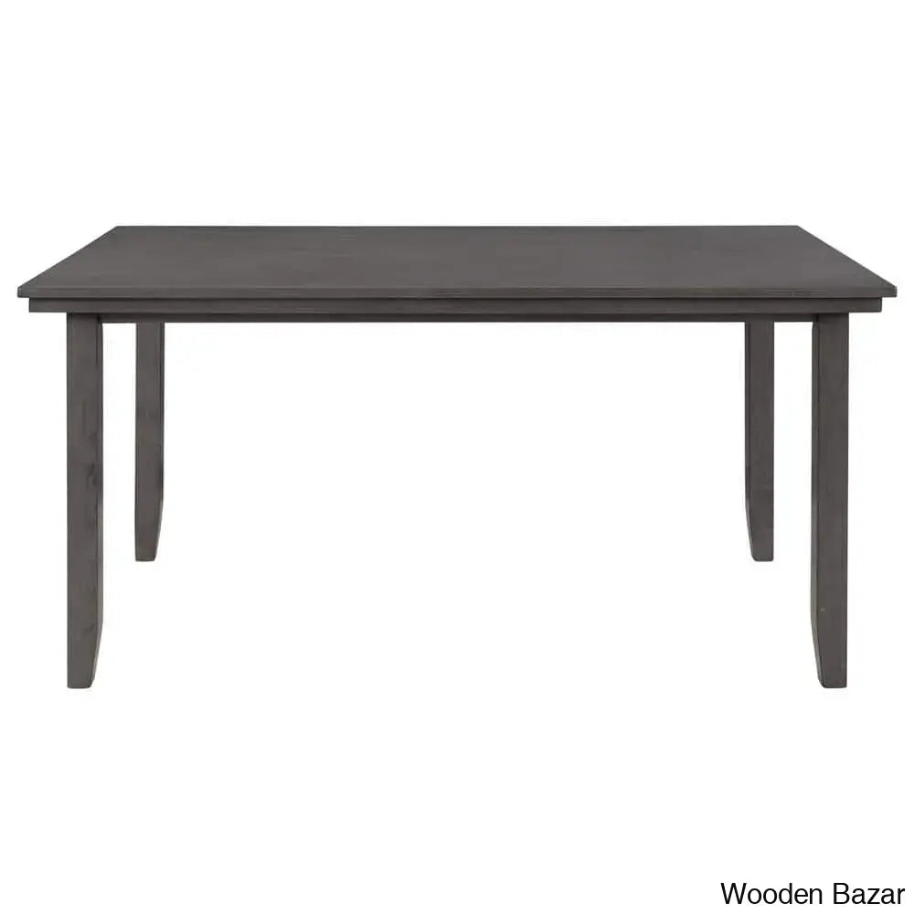 Modern Grey-Finished Teak Wood Dining Table Set With Bench – Sleek And Chic