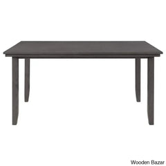 Modern Grey-Finished Teak Wood Dining Table Set With Bench – Sleek And Chic