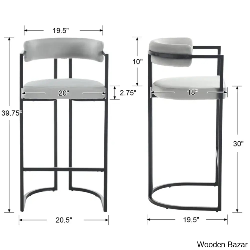 Modern Ivy Swivel Upholstered Hollow Counter And Bar Stool With Armrests And Footrests Barrel High