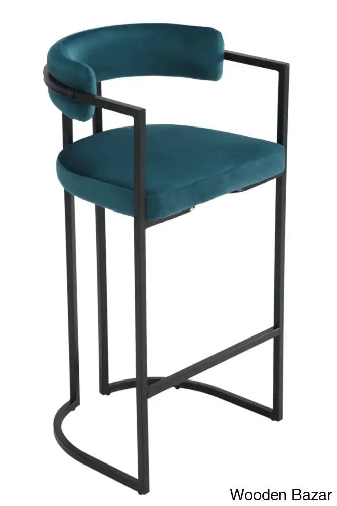 Modern Ivy Swivel Upholstered Hollow Counter And Bar Stool With Armrests And Footrests Barrel High