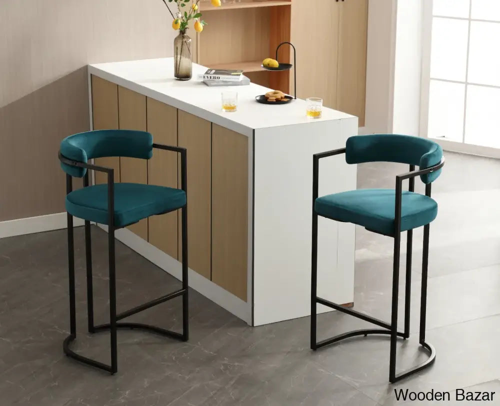 Modern Ivy Swivel Upholstered Hollow Counter And Bar Stool With Armrests And Footrests Barrel High