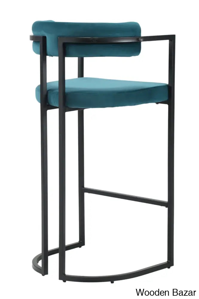 Modern Ivy Swivel Upholstered Hollow Counter And Bar Stool With Armrests And Footrests Barrel High