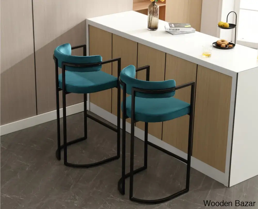 Modern Ivy Swivel Upholstered Hollow Counter And Bar Stool With Armrests And Footrests Barrel High