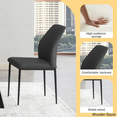 Modern Round Dining Table Set | Space-Saving Leisure Coffee With 6 Chairs