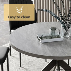 Modern Round Dining Table Set | Space-Saving Leisure Coffee With 6 Chairs