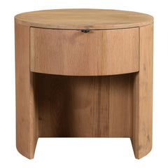 Waouner Modern Round Bedside Table - Wooden bazar