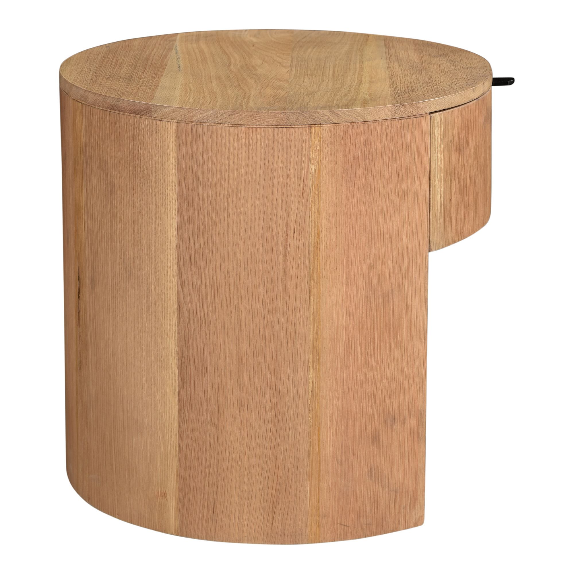 Waouner Modern Round Bedside Table - Wooden bazar