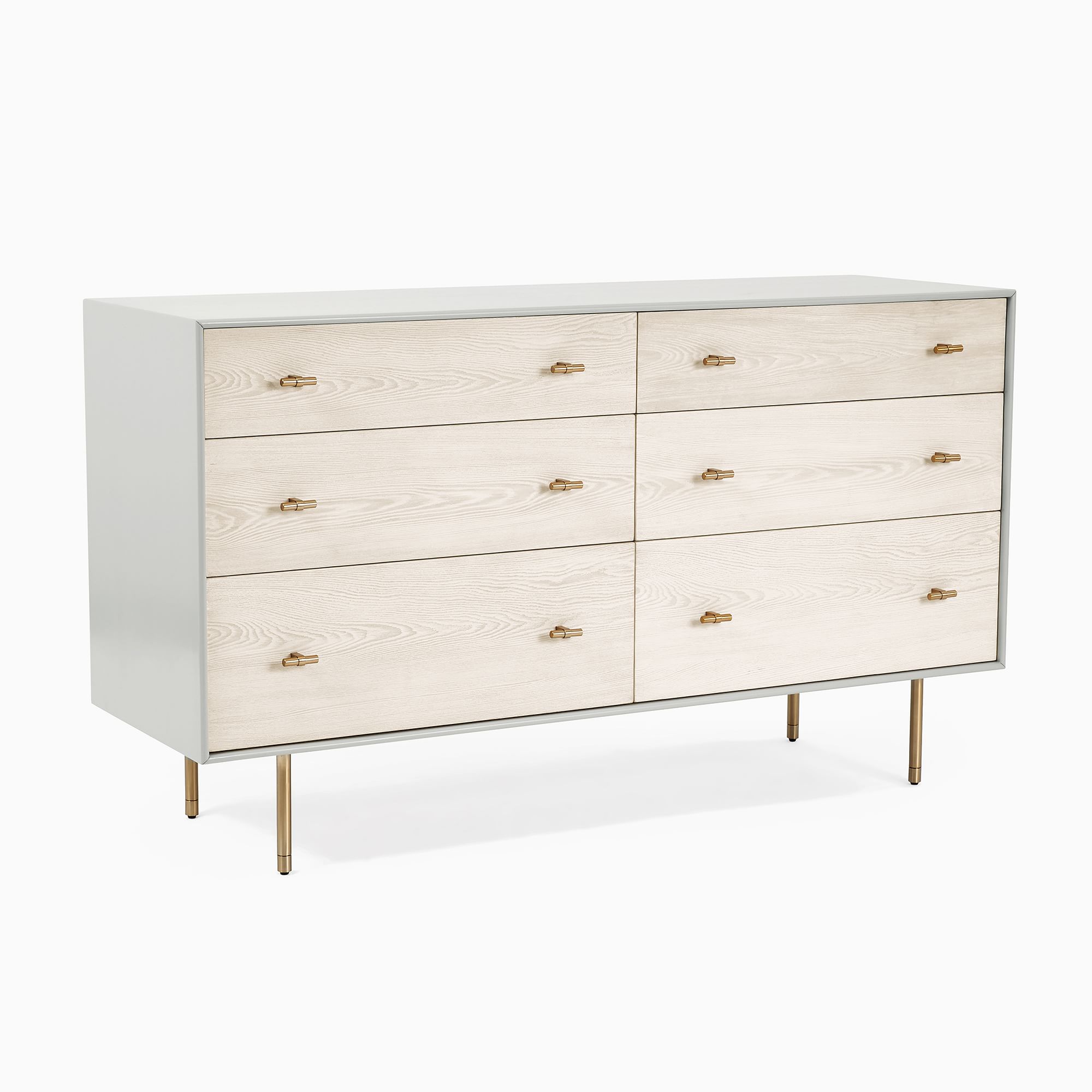 Yuniex Modernist Wood & Lacquer 6-Drawer Dresser - Wooden Bazar