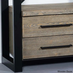 Modish Storage Bookshelf With Metal Legs