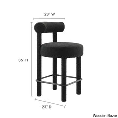 Modwayp Modern Sitting Stool With Metal Base - Wooden Bazar