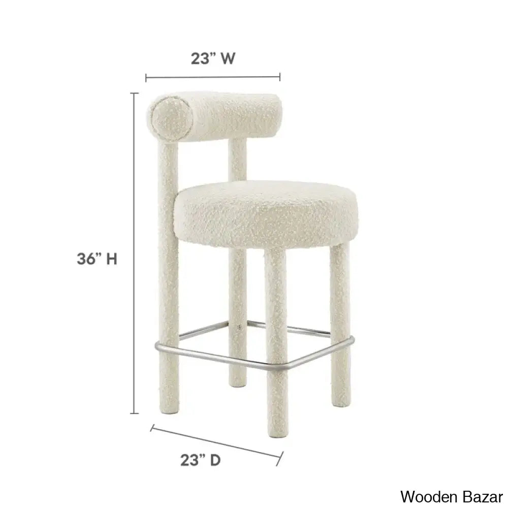 Modwayp Modern Sitting Stool With Metal Base - Wooden Bazar