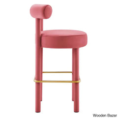 Modwayp Modern Sitting Stool With Metal Base - Wooden Bazar