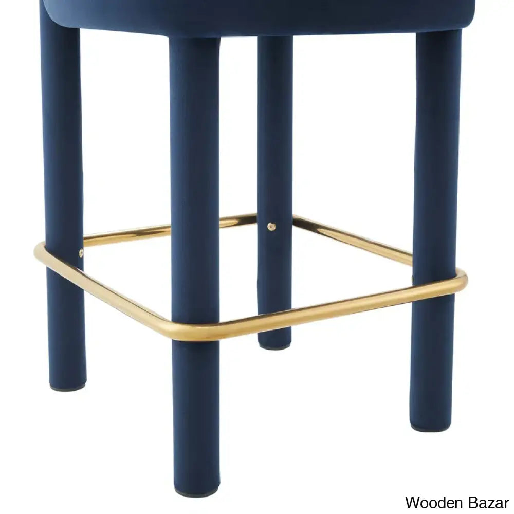 Modwayp Modern Sitting Stool With Metal Base - Wooden Bazar