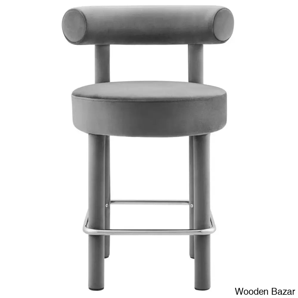 Modwayp Modern Sitting Stool With Metal Base - Wooden Bazar