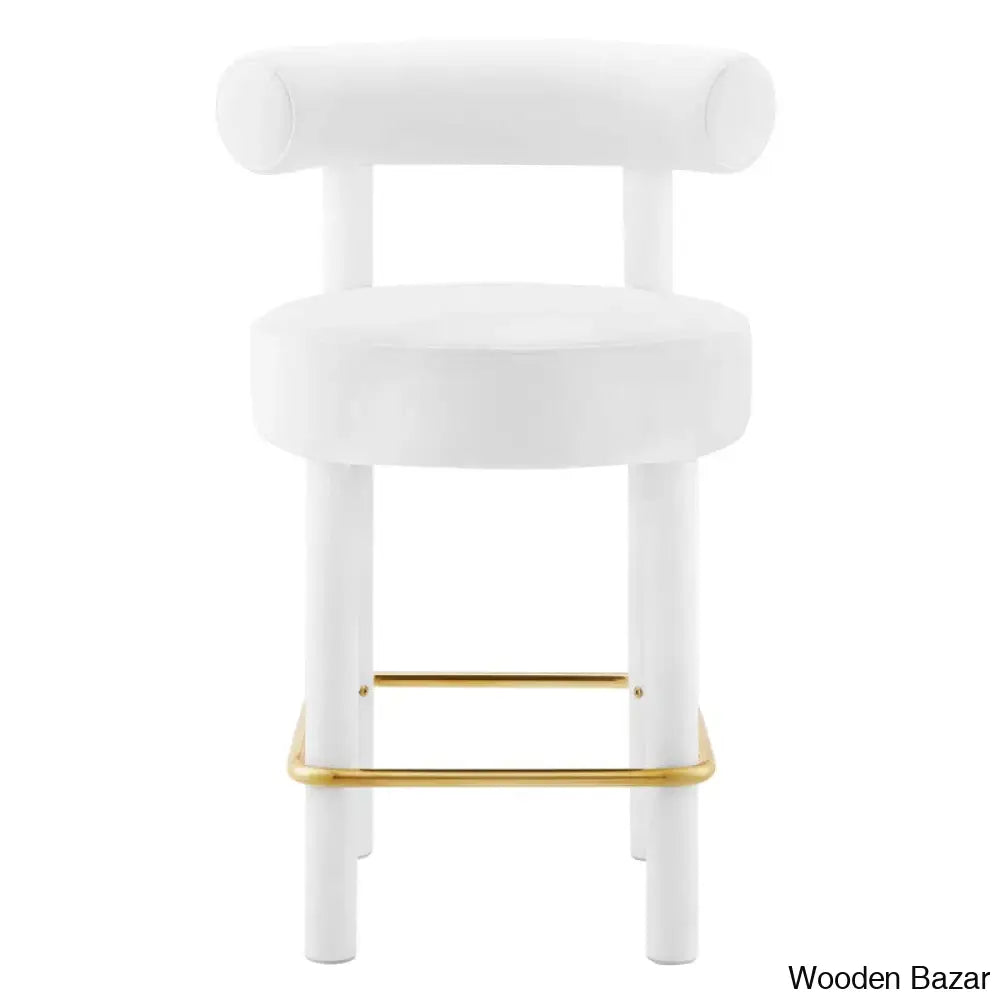 Modwayp Modern Sitting Stool With Metal Base - Wooden Bazar