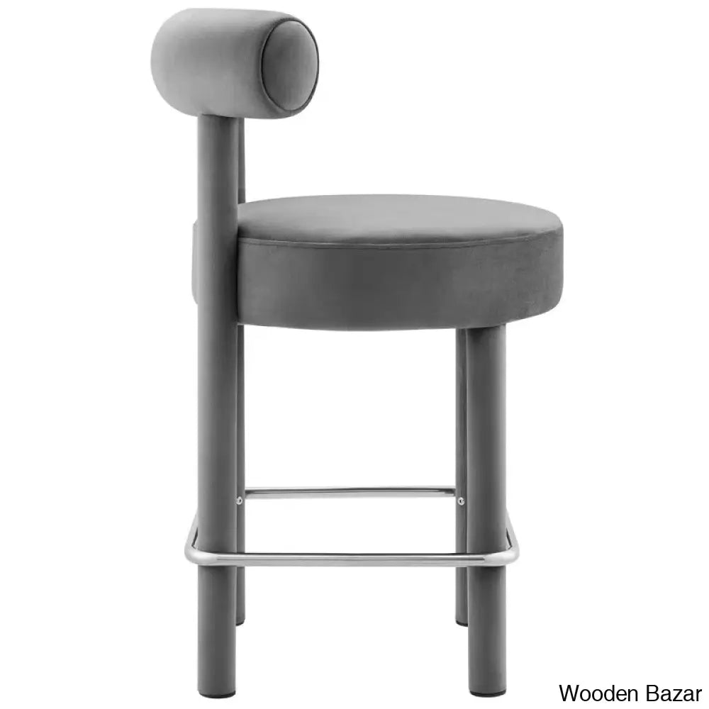 Modwayp Modern Sitting Stool With Metal Base - Wooden Bazar