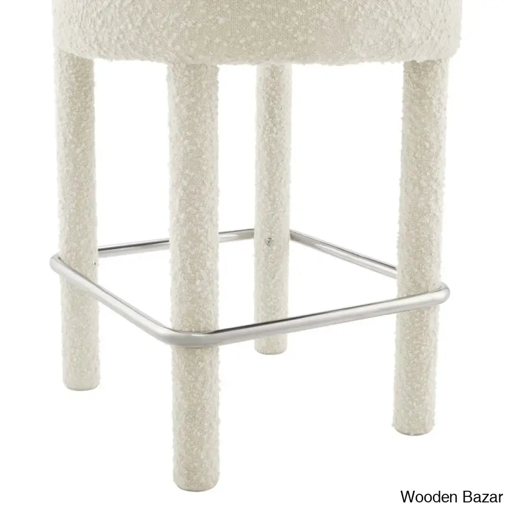 Modwayp Modern Sitting Stool With Metal Base - Wooden Bazar