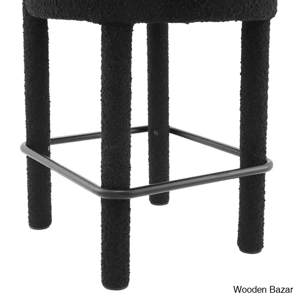 Modwayp Modern Sitting Stool With Metal Base - Wooden Bazar