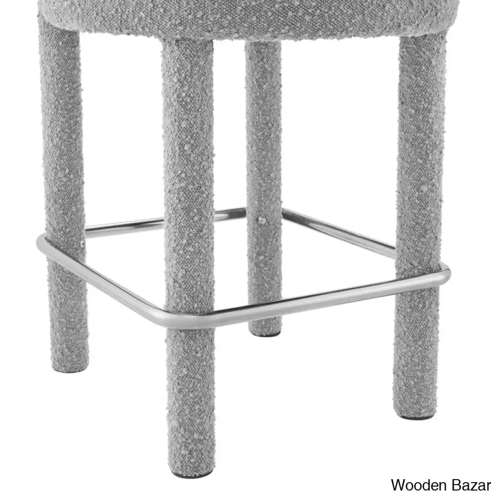 Modwayp Modern Sitting Stool With Metal Base - Wooden Bazar